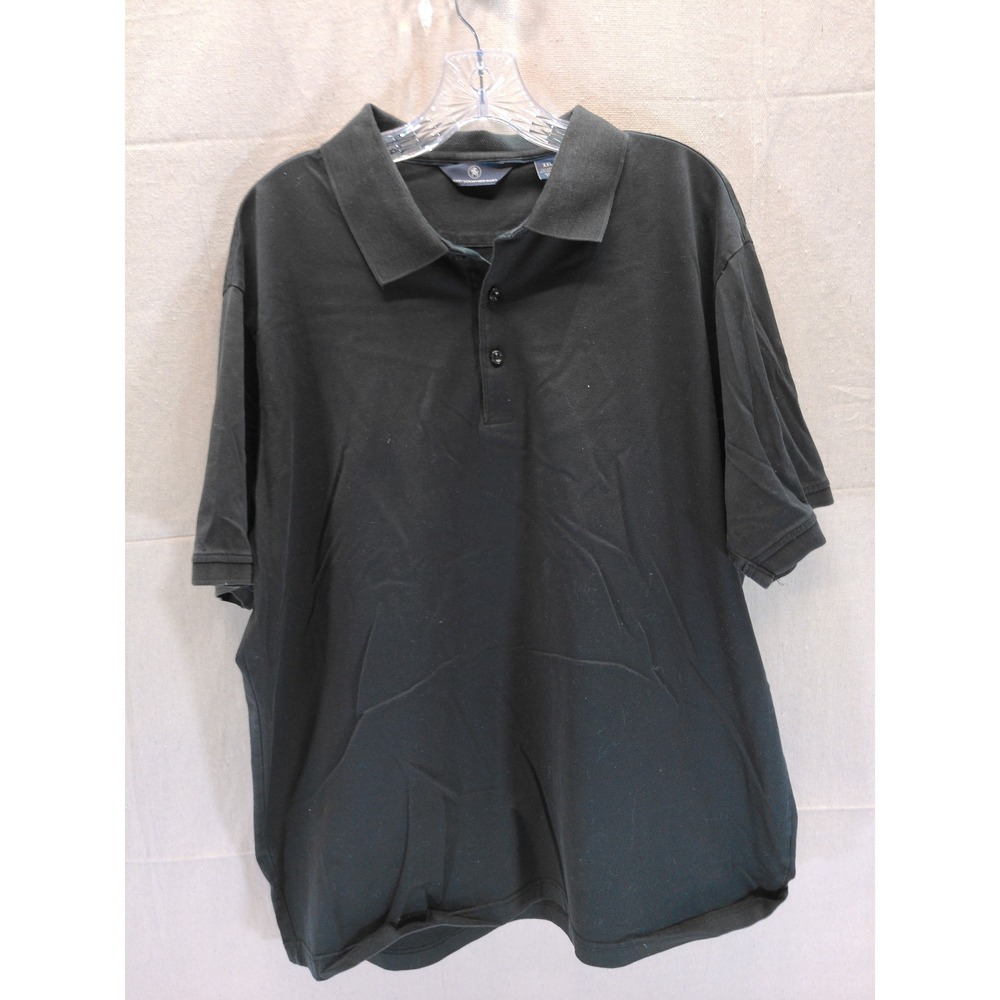 Hart Schaffner Marx Mens XXL Black Short Sleeve Cotton Blend Polo Shirt 2672